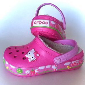 NEW! Crocs x Hello Kitty - GIRLS Bayaband Lined Clogs - Star Trees Charm Band